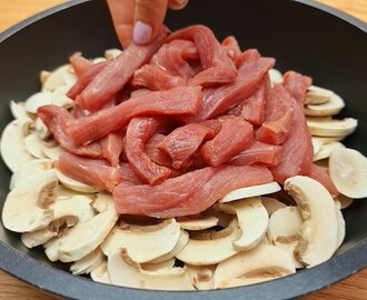 Unglaublich leckeres Rezept für Fleisch, das auf der Zunge zergeht! Schnelles Abendessen!