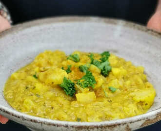 Currygryta med potatis, blomkål och linser