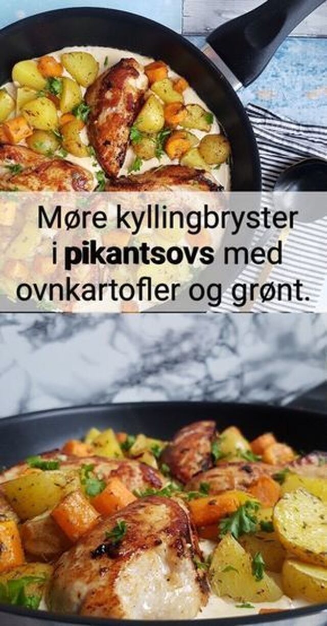 Kylling i pikantsovs med ovnkartofler. – #Hashtagmor | Opskrift | Middag opskrift, Glutenfri aftensmad, Middagsopskrifter