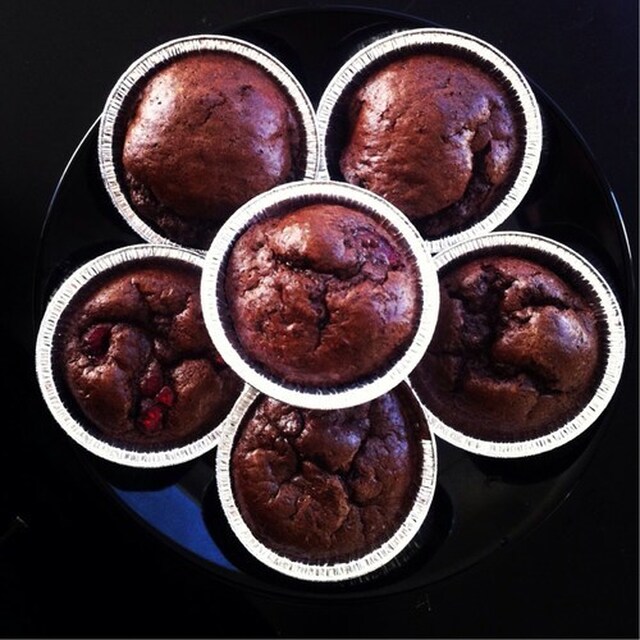 Chocolate raspberry muffin
