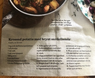 Krossad potatis m brynt örtsmör