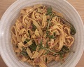 Tagliatelle med bacon och fetaost