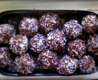 Bumsbollar med mandel och choklad