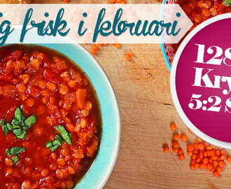 128 kcal – Håll dig frisk i Februari med kryddig 5:2 recept soppa med linser