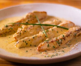 White fish in Creamy Shallot Sauce  by Chef Joel Mielle