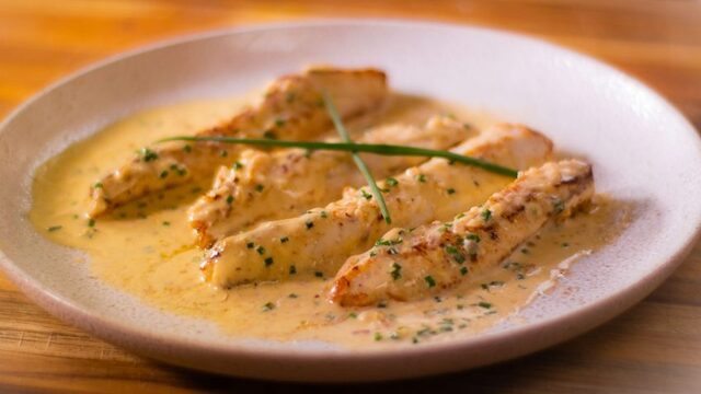 White fish in Creamy Shallot Sauce  by Chef Joel Mielle