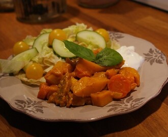 Curry quornstrimlor med rotfrukter!