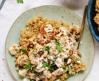 Roasted Cauliflower, Freekeh and Garlicky Tahini Sauce