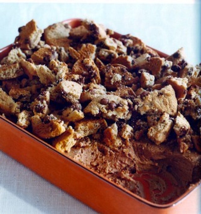 Chokladcheesecakepaj med chocolate chip cookie-smulor