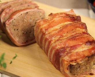 Baconlindad köttfärslimpa med tuffa smaker