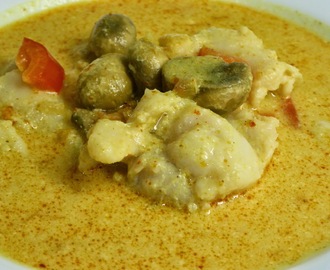 Fisksoppa med red curry och kokosmjölk