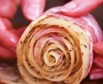 Découvrez notre élégante rose de pomme de terre, au lard et aux fines herbes ! in 2019 | Recettes salees