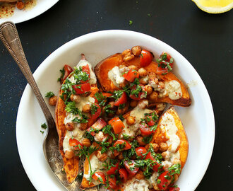 Mediterranean Baked Sweet Potatoes