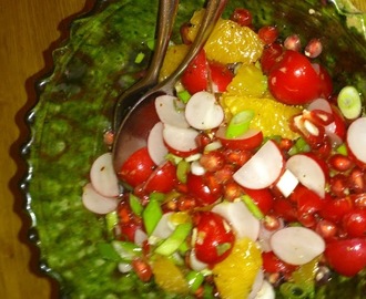 Granatäpplesallad med inspiration från Sydafrika