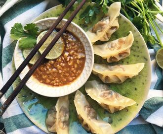 Japanska gyoza (dumplings) med sötpotatisfyllning (veganska)