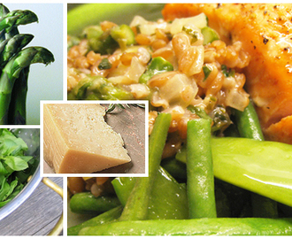 Risotto med grön sparris och ruccola