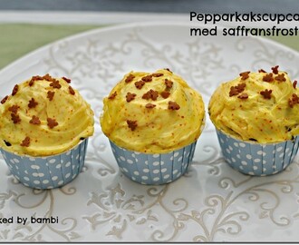 Pepparkakscupcakes med saffransfrosting