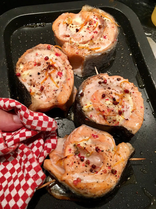 Elsas jul - Laxtournedos med rosépeppar och clementin, 6 port