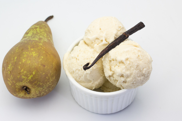 Roasted Pear Vanilla Ice Cream