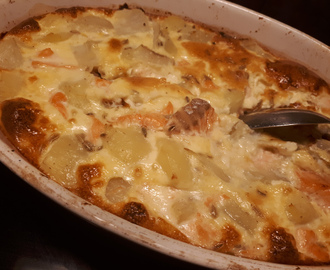 Laxpudding med fänkål och citron.